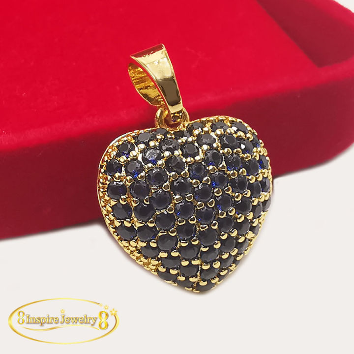 inspire-jewelry-จี้ไพลิน-รูปหัวใจ-ตัวเรือนหุ้มทองแท้-24k-พร้อมถุงกำมะหยี่