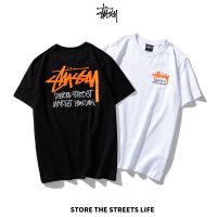 2023Newเสื้อยืด ผ้าฝ้ายแท้ ??Stussy ผู้ชายและผู้หญิงแฟชั่นลำลองเสื้อยืดแขนสั้น แฟชั่นแขนสั้นผ้าฝ้าย