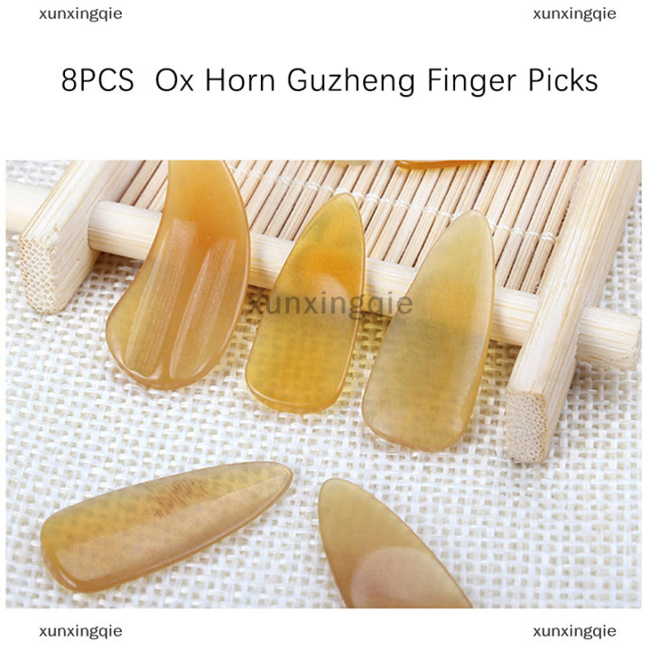 xunxingqie-8pcs-ox-horn-guzheng-นิ้วหยิบเล็บ-guzheng-ครอบคลุมเครื่องดนตรี-picks