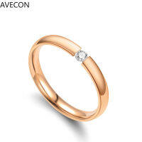 AVECON เวอร์ชั่นเกาหลีของแหวนยอดนิยมเปิดคลิปเพทายไทเทเนียมเหล็กแหวนคู่สุภาพสตรีร่วมแหวนเครื่องประดับ