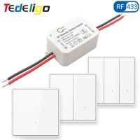 12V Wireless Light Remote Control Switch 1/2/3 Gang 433MHz Push Button Wall Switch 24V 6V Relay Receiver for LED Electric Door