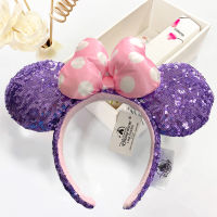 Mouse Ear Headband PU 3D Cartoon Hair Hoop Sequin Bow Party Headwear Girl Toy Birthday Gift