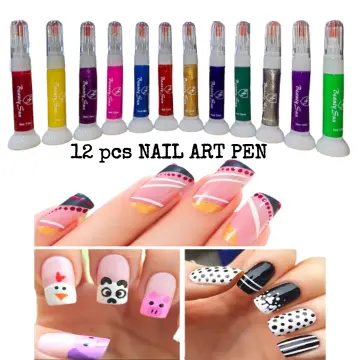 5Pcs Nail Art Sculpture Pen Dual Tipped Silicone Nail Tool