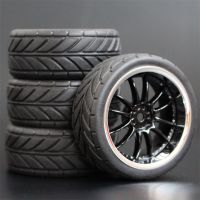 4pcs 1/10 On-Road Car Tires 26x64MM Plastic Wheel Rim Rubber Tyre 6012 for HSP Tamiya HPI Kyosho 94122 94123 D3 D4 tt02