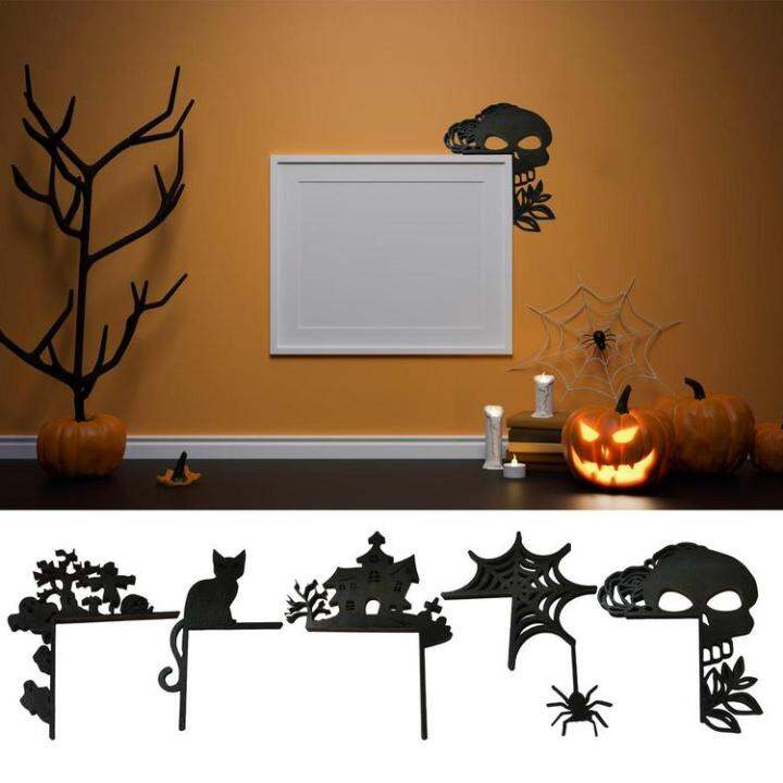 Halloween Door Corner Sign Decor Wooden Right Angle Door Frame Sign ...