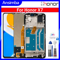 Ansimba หน้าจอ LCD 6.74นิ้วของแท้สำหรับ Honor X7 CMA-LX2 CMA-LX1หน้าจอ LCD อะไหล่ชิ้นส่วนจอสัมผัสแอลซีดีของเครื่องแปลงดิจิทัล CMA-LX3กรอบกลางสำหรับ Honor หน้าจอ X7