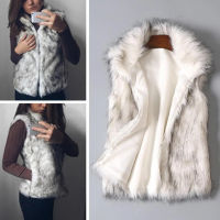 Faux Fur เสื้อกั๊กผู้หญิง Plus ขนาด Furry สั้น Faux Fur เสื้อขนสัตว์ Gilet Fourrure ฤดูใบไม้ร่วงฤดูหนาว Overcoat Шты