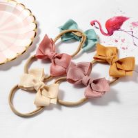 ○ Baby Headband for Girls Bows Stretchy Nylon Hairbands Ribbon Knot Kids Rubber Bands Newborn Princess Hair Accessories Headwrap