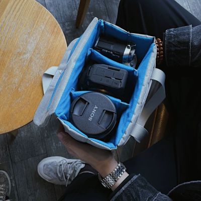 DSLR พาร์ทิชันเบาะกระเป๋ากล้องแทรกกรณี D Ivider กันน้ำในตัวแทรกกล้องถ่ายภาพกระเป๋าเป้สะพายหลังการจัดเก็บข้อมูลการเดินทางแบบพกพา