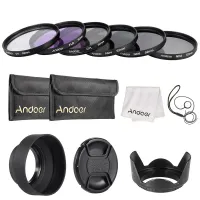 Andoer 52Mm กรองเลนส์ UV + CPL + FLD + ND(ND2 ND4 ND8) กระเป๋าใส่กล่องอาหาร/ฝาครอบเลนส์/ฝาครอบเลนส์ผู้ถือ/Tulip &amp; Rubber ตัวป้องกันเลนส์/ผ้าทำความสะอาด