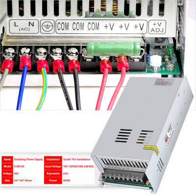 S800-65 65V 800W Direct Current Voltage Step Down Powersupply Regulated Switching Module Compatible with RD6018 Voltmeter