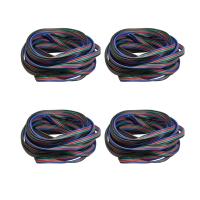 4X 4 Pin Wire Extension Connector Cable Cord for LED RGB Strip 3528 5050 Connector Colourful 5M