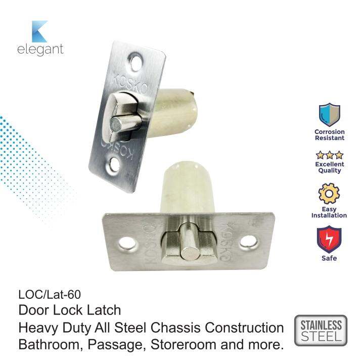 Kosko LOC/Lat60 Stainless Steel Door Lock Latch,Tongue Backset