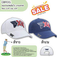 หมวกกอล์ฟเต็มใบ ลายธงชาติ USA บนโลโก้ (CBP015) New Golf Cap USA flag pattern on logo