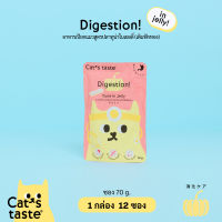 Cats Taste [12 ซอง] อาหารเปียกแมว แคทเทสต์ ทูน่า ในเยลลี่ Digestion ระบบย่อยอาหาร (เติมฟักทอง) ขนาด 70 กรัม