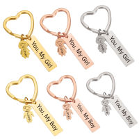 New style 10piecelot Stainless Steel Bar Key Chain Four Side DIY Engraving Square Bar Custom KeyChains