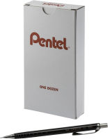 Pentel Orenz Mechanical Pencil 0.5Mm Fine Line, Black Barrel, Box of 12 (PP505A) 0.5 mm Black 12 Count (Pack of 1)