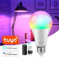 Be Worth Tuya Smart Life 2.4G หลอดไฟ LED WiFi E27 15W 16ล้านอาร์จีบีโคมไฟ LED หรี่แสงได้สีเต็มทำงานร่วมกับ Alexa Echo Google Home