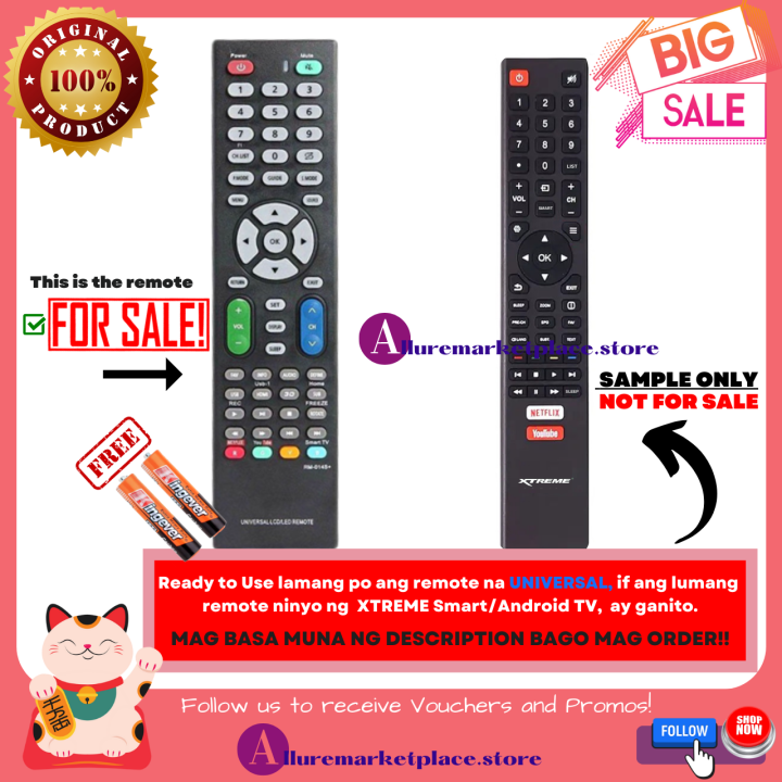 Universal TV Remote for Xtreme Smart TV compatible only for VSeries S