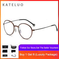 KATELUO  Anti Blue Laser กรอบทรงกลม Retro แว่นตาคลาสสิก J803