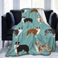 Australian Shepherds Dogs Plush Blanket Lightweight Sofa Throw Blanket for Couch Bed Air Conditioning Quilt Perfect for Babies