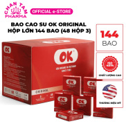 CHÍNH HÃNG Bao cao su OK không mùi original hộp 144 cái