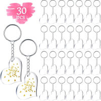 30 Pieces/Set Pendant Chain Love Handmade Valentines Vinyl Blank Day Tools With Key Ring Acrylic Disc