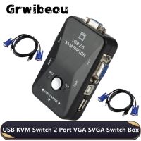 Grwibeou USB 2.0 KVM Switch 2 Port VGA SVGA Switch Box USB KVM Mouse Switcher Keyboard 1920*1440 Vga Splitter Box Sharing Switch