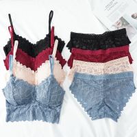 〖Gesh department store〗Women 39;s Bra Set Sexy Beauty Back Tops Lace Push up Bras and Panty Sets Wire Free Lingerie Solid Padded Intimates Underwear