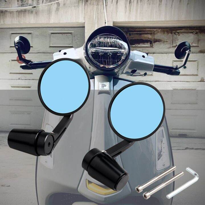 Rétroviseur Moto Moto CNC Rond Guidon Bar Fin Rétroviseurs Équilibre Curseur Grip Plug Pour Vespa Pour GTS Pour Sprint Pour Primavera 150 300 125 250 Moto Miroir (Couleur : 5
