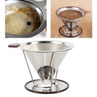 1x แบบพกพา 304 สแตนเลส Drip Dripper ตะแกรงกรองกาแฟแบบ Double Layer ที่วางกรอง Infuse