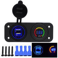 【cw】12V24V4.2A Car USB Mobile Phone Charger Color Screen Voltmeter Car Universal Modification Accessories for RV