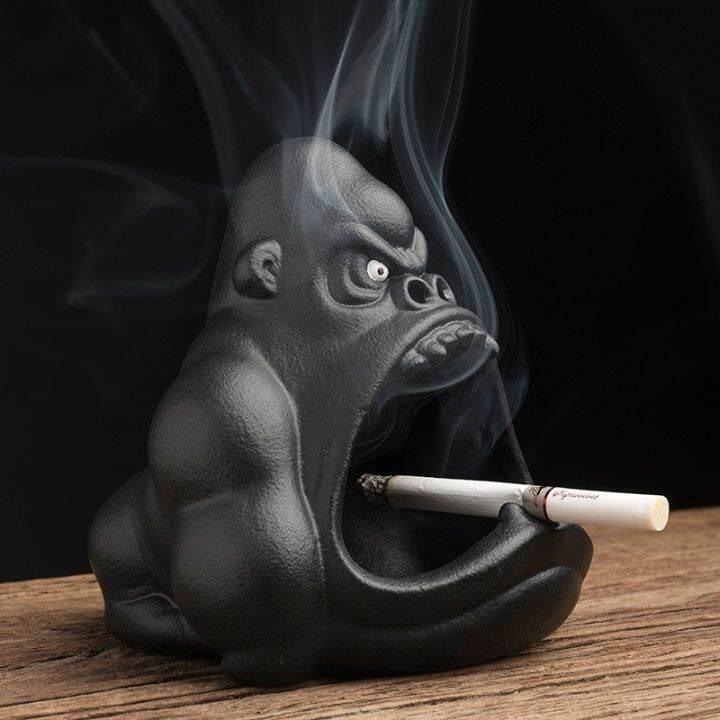 gorilla-ceramic-ashtray-animal-orangutan-anti-ash-car-large-capacity-ashtray-home-decor-office-decoration-gift-for-boyfriend