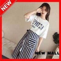 NEW MALL Plus Size WomenS Western Style Short-Sleeved Two-Piece Suit Fat Mm Age-Reducing Skirt