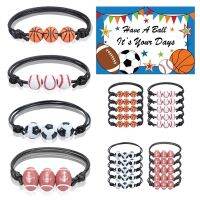 【CW】 5pcs Sport Men Basketball Soccer Rugby Pendant Wristbands Adjustable Braided Rope 2023