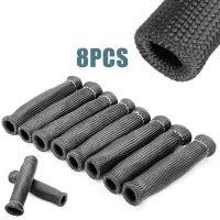 ✽ 8 Pcs Car Accessories 1200° Titanium Spark Plug Wire Sleeve Boot Heat Shield Protector Cover BBC High Temperature Sheath