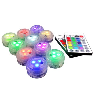 16Colors Submersible LED Lights Waterproof Underwater Tea Light with Timer Remote Control for Hot Tub,Vase and Party Decoration