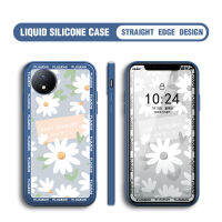 GGK เคสสำหรับ Vivo Y02 Y02A ดอกเดซี่ที่สวยงาม Y02T ปลอกซิลิโคนสี่เหลี่ยมแบบดั้งเดิมคลุมทั้งหมดเคสป้องกันทนแรงกระแทกกล้อง