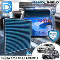 กรองแอร์ Honda ฮอนด้า Civic FD,F.B 2006-2015 สูตรนาโน ผสม คาร์บอน (D Protect Filter Nano-Shield Series) By D Filter (ไส้กรองแอร์รถยนต์)