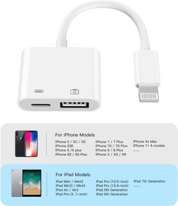 สายฟ้ากับ-usb-3กล้องอะแดปเตอร์สำหรับ-141312-usb-หญิง-otg-tfsd-การ์ดอะแดปเตอร์ที่มีพอร์ตชาร์จ-plug-and-play