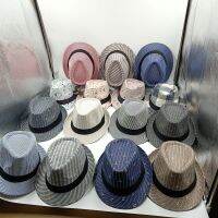 2022ใหม่ฤดูใบไม้ผลิและฤดูร้อนหมวกผู้ชายย้อนยุคเสื้อ Fedora แจ๊สหมวกลายสก๊อตผู้ใหญ่หมวกทรงกลมมีขอบโค้งหมวกแนวแจ๊สคลาสสิก