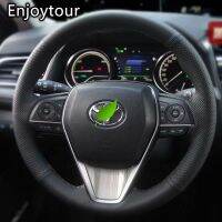 Leather Hand Sewing Car Steering Wheel Cover 38cm for Toyota RAV4 AX50 Corolla G12 Axio Altis Camry Xv70 Avalon 2019