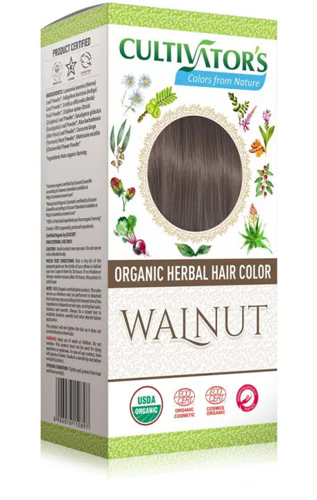 Cultivator's Organic Herbal Hair Color - Walnut 100gm premium natural hair  colour, 100% plant-based USDA Ecocert Health Paradise | Lazada