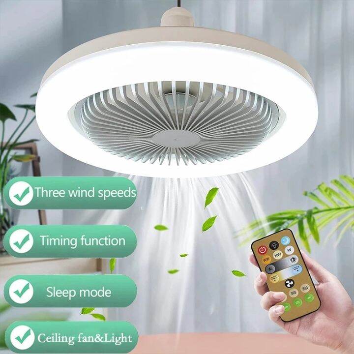 E27 Ceiling Fan with Lights LED Light Electric Remote Control Lazada PH