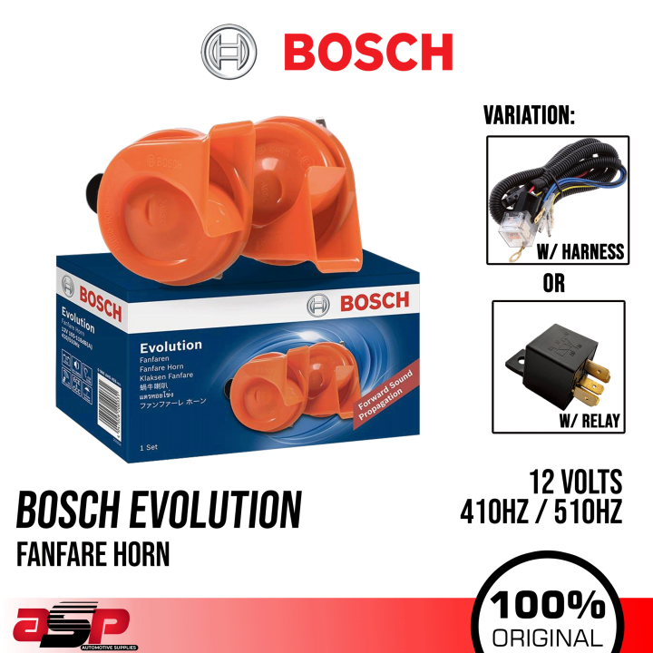 BOSCH Evolution Horn Orange Low and High Tone Horn 1 SET 12 Volts
