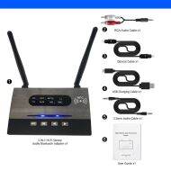 ☽ NFC 80m Bluetooth 5.0 Audio Transmitter Receiver Aptx LL HD Wireless Adapter SPDIF AUX 3.5mm For Car PC TV