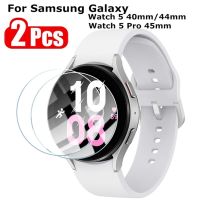 2ชิ้นกระจกนิรภัยสำหรับ Samsung Galaxy Watch 5 40มิลลิเมตร44มิลลิเมตร Watch5นาฬิกา5 Pro 45มิลลิเมตรล้างเต็มฝาครอบป้องกันหน้าจอฟิล์ม