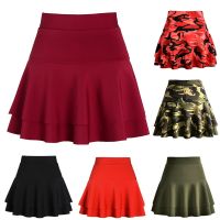 【CC】 Korean Skirt Stretch Waist Flared Plain Pleated Fashion Clothing Faldas Largas