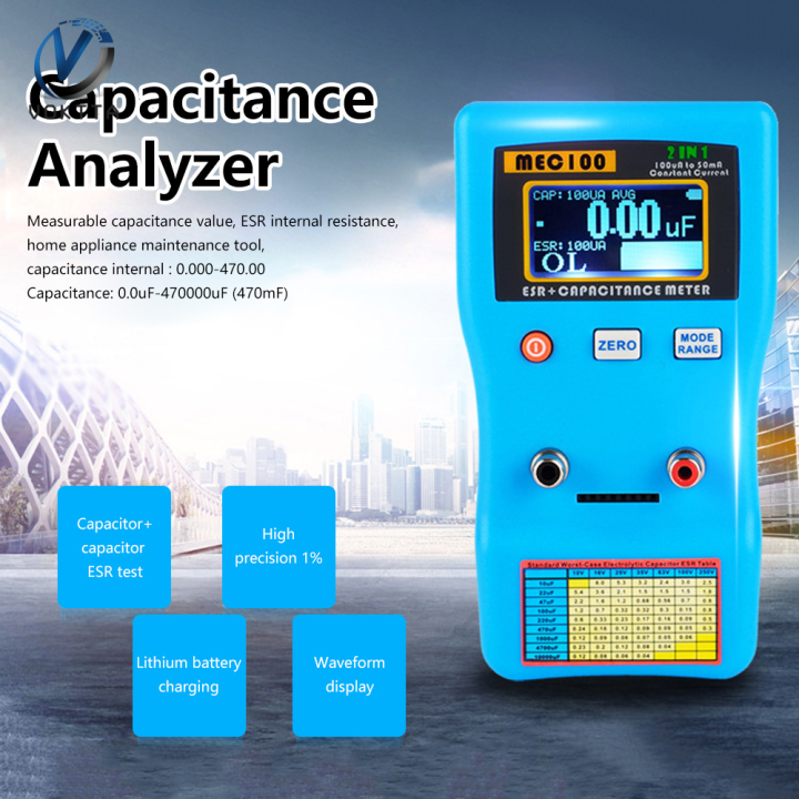VOKTTA MEC100 ESR Meter Digital Capacitance Meter Automatic Range Capacitance Analyzer Builtin