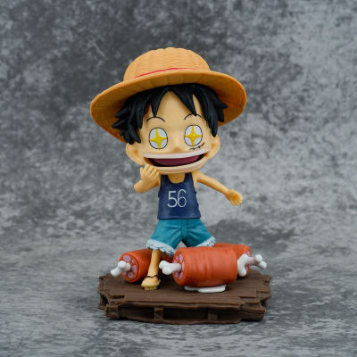 ONE PIECES Action Figures Model Toy Childhood Straw Hat Boy Lies With Star Eyes And Puffy Face Monkey D. ฟิกเกอร์โมเดล Luffys